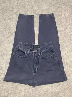 Vintage '90s Versace Straight Jeans in Navy Blue